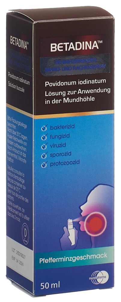 BETADINA spray désinfectant bouche et gorge 50 ml