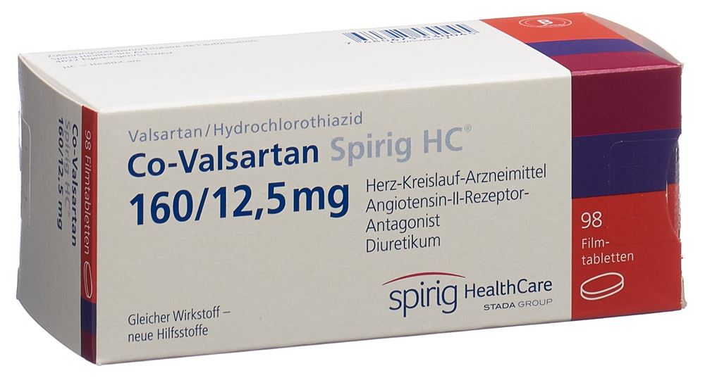 CO-VALSARTAN Spirig HC cpr pel 160/12.5 mg 98 pce