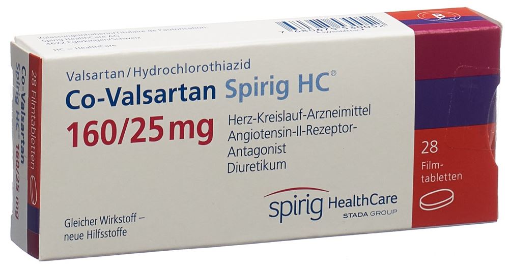 CO-VALSARTAN Spirig HC cpr pel 160/25 mg 28 pce