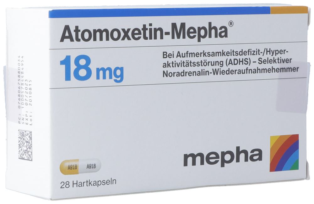 ATOMOXETIN Mepha caps 18 mg 28 pce