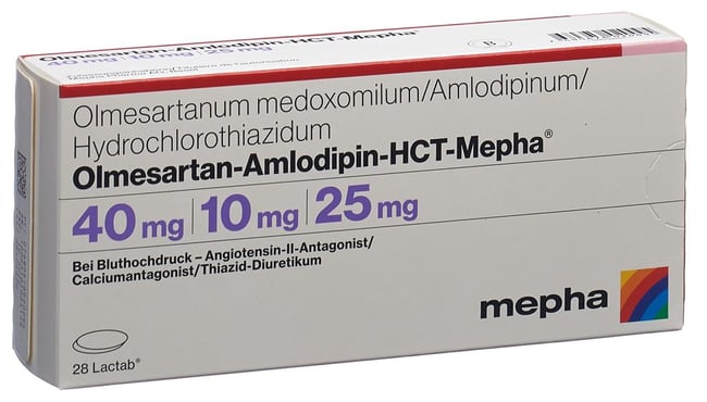Olmesartan-Amlodipin-HCT-Mepha 20 mg/5 mg/12,5 mg, Filmtabletten