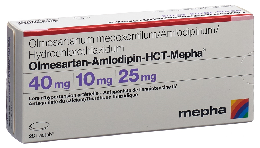 Olmesartan-Amlodipin-HCT-Mepha 40 mg/10 mg/25 mg, Filmtabletten