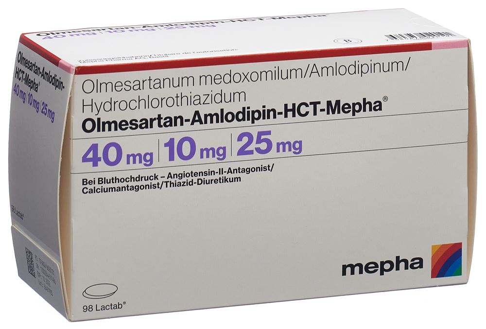 OLMESARTAN AMLO HCT Mepha Lactab 40/10/25 98 pce