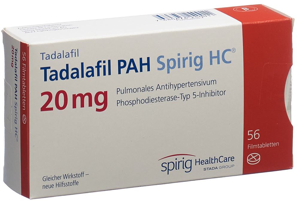TADALAFIL PAH Spirig HC cpr pell 20 mg 56 pce