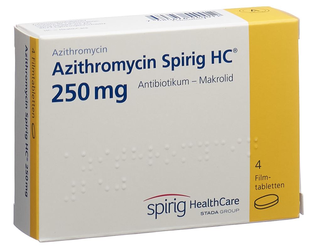 AZITHROMYCINE Spirig HC cpr pellic 250 mg 4 pce