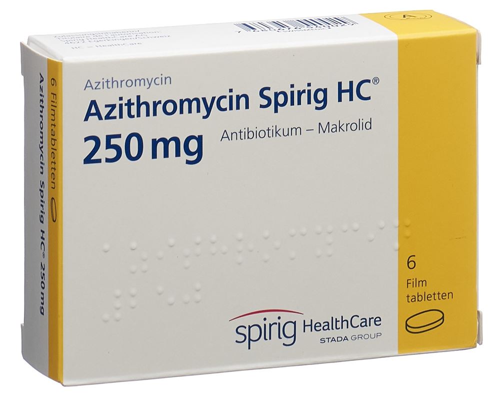 AZITHROMYCINE Spirig HC cpr pellic 250 mg 6 pce