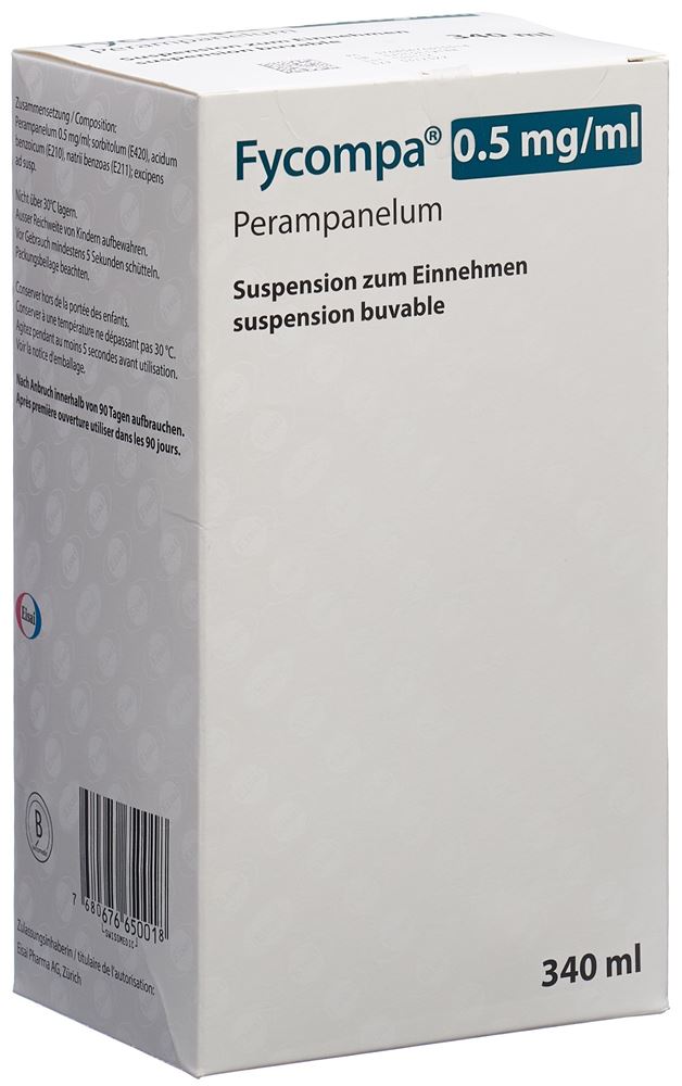 FYCOMPA susp 0.5 mg/ml buvable fl 340 ml