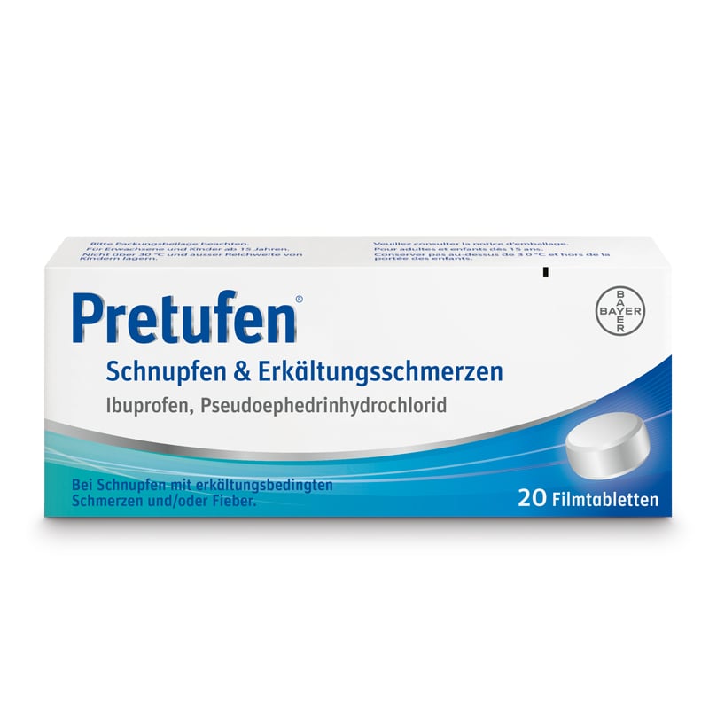Pretufen Schnupfen und Erkältungsschmerzen 200 mg/30 mg, Filmtabletten