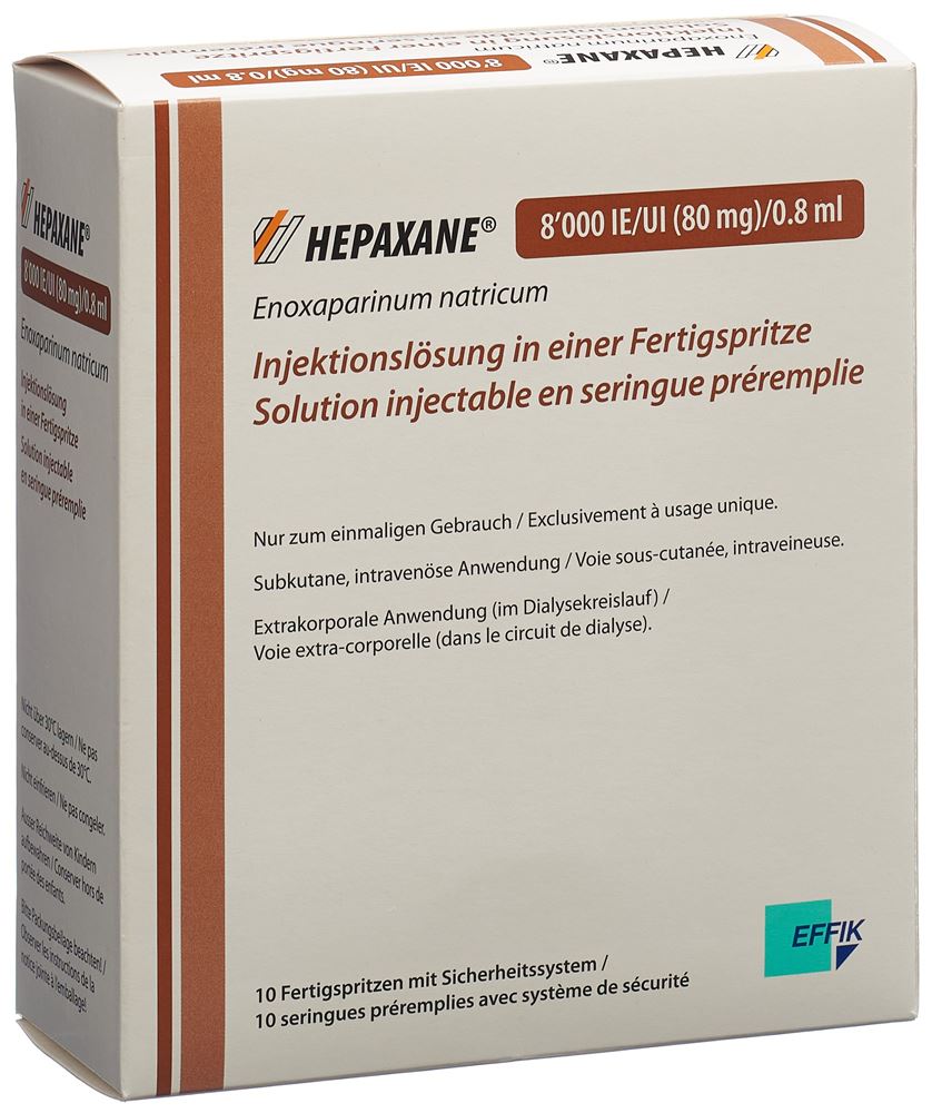 HEPAXANE sol inj 80 mg/0.8ml ser pré 10 pce