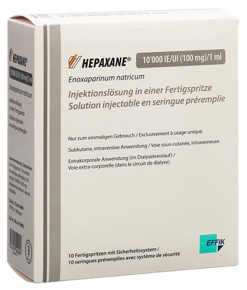 HEPAXANE sol inj 100 mg/ml ser pré 10 pce