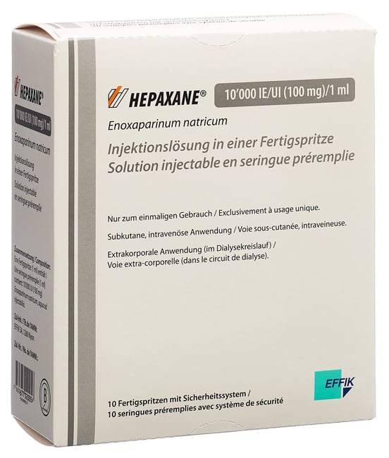 Hepaxane 4000 IE/UI (40 mg)/0.4 ml, solution injectable en seringue préremplie