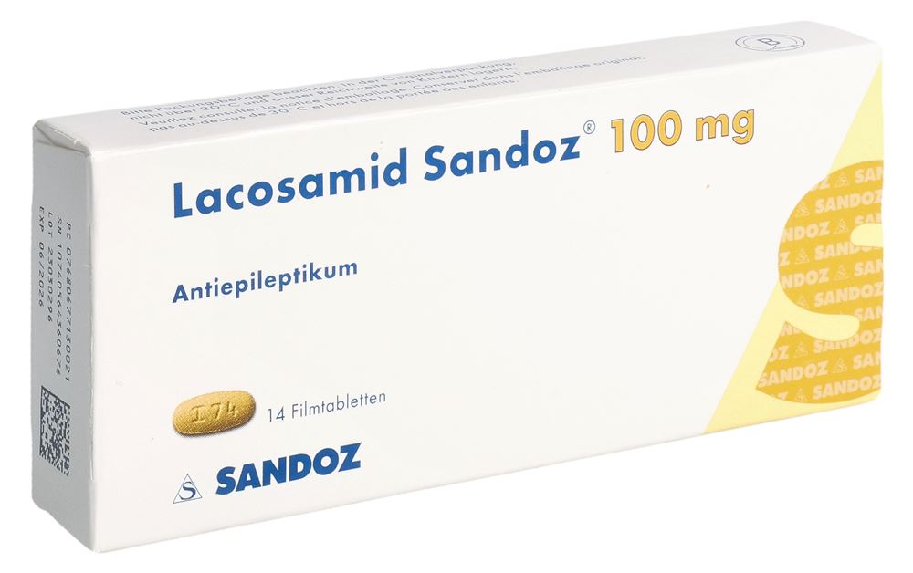 LACOSAMID Sandoz cpr pell 100 mg 14 pce