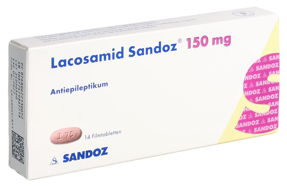 LACOSAMID Sandoz cpr pell 150 mg 14 pce