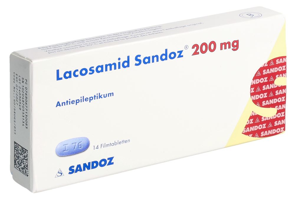 LACOSAMID Sandoz cpr pell 200 mg 14 pce