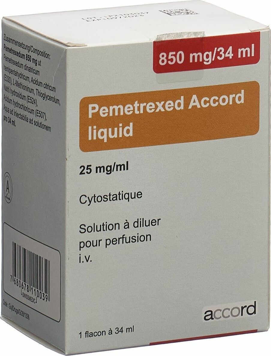 PEMETREXED Accord liquid 850 mg/34ml flac