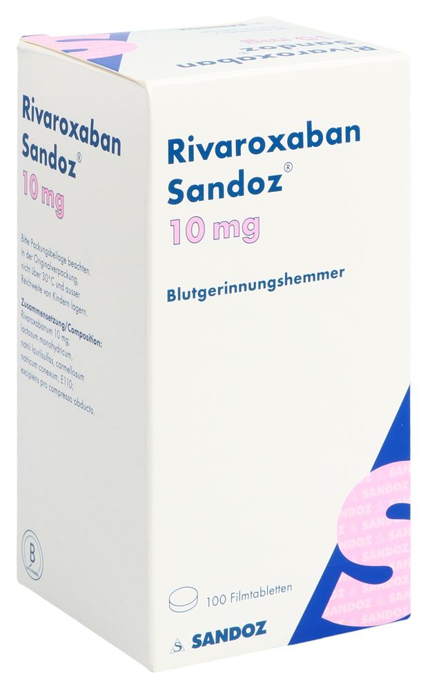 RIVAROXABAN Sandoz cpr pell 10 mg bte 100 pce