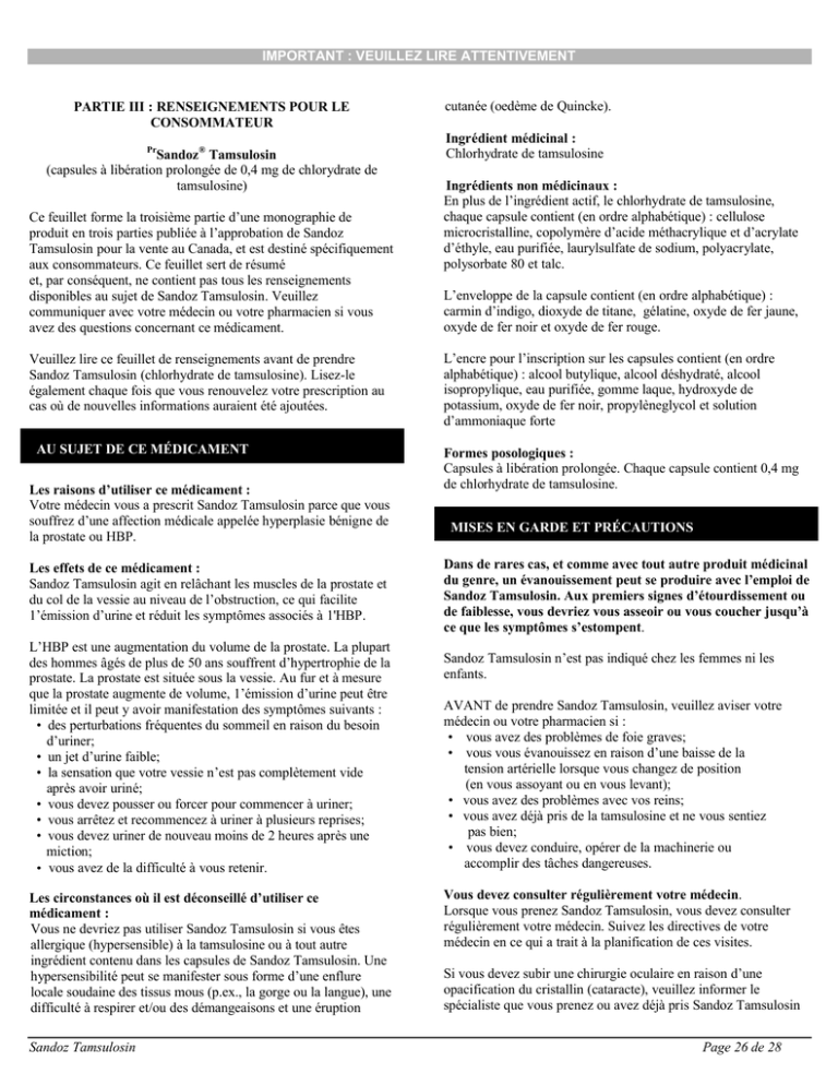 DUTASTERID Tamsulosin Sandoz eco 0.5/0.4mg 90 pce