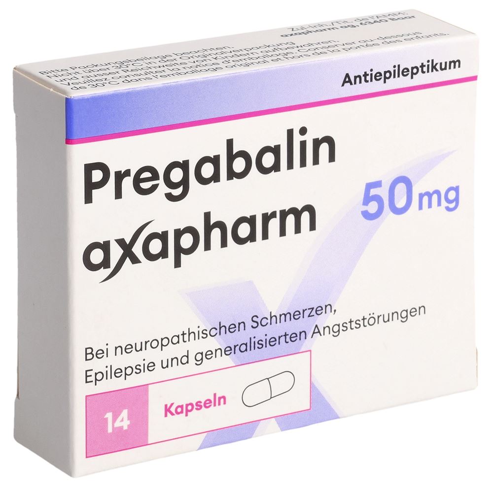 PRÉGABALINE axapharm gél 50 mg 14 pce