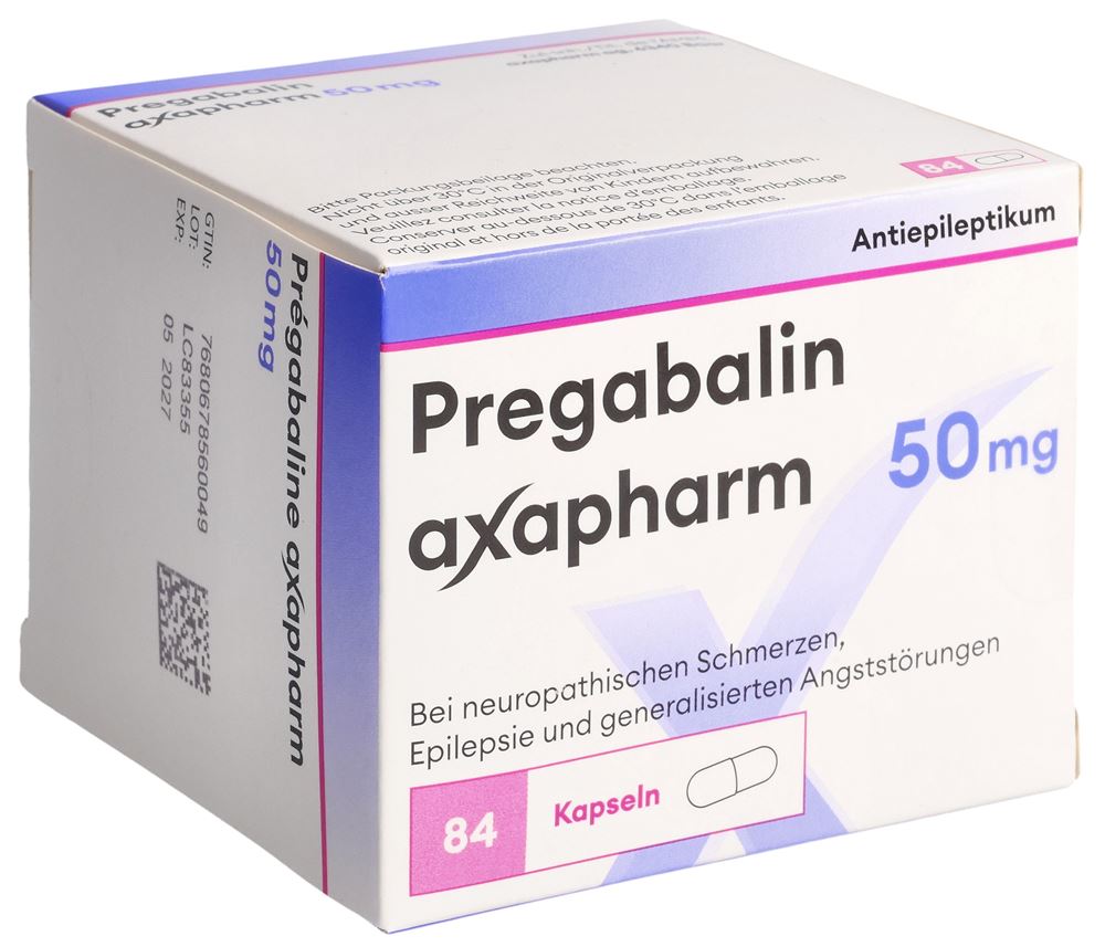 PRÉGABALINE axapharm gél 50 mg 84 pce
