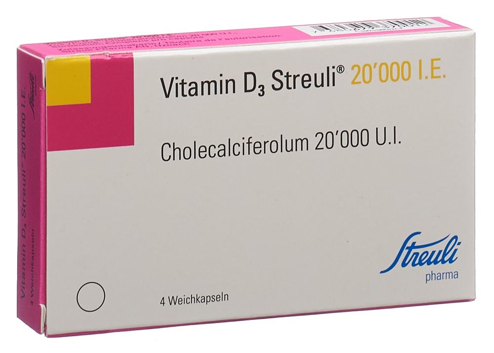 Vitamin D3 Streuli 20`000 I.E. Weichkapseln