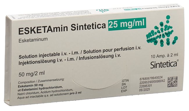 Esketamin Sintetica 5 mg/ml, soluzione iniettabile o per infusione