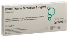 Esketamin Sintetica 5 mg/ml, soluzione iniettabile o per infusione