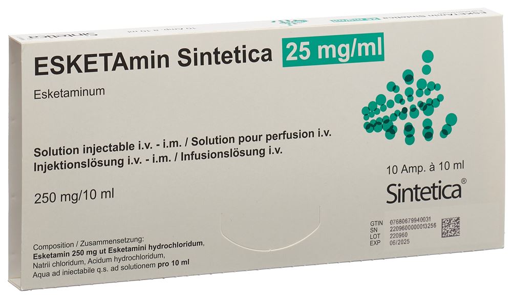 ESKETAMIN Sintetica 250 mg/10ml 10 amp 10 ml