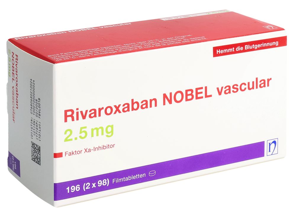 RIVAROXABAN NOBEL vascular cpr pellic 2.5 mg 2x98