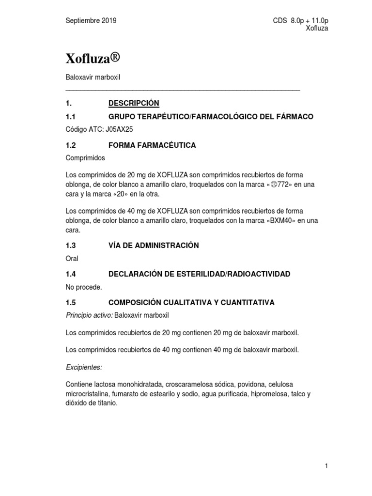 Xofluza 2 mg / ml, Granulat zur Herstellung einer Suspension zum Einnehmen