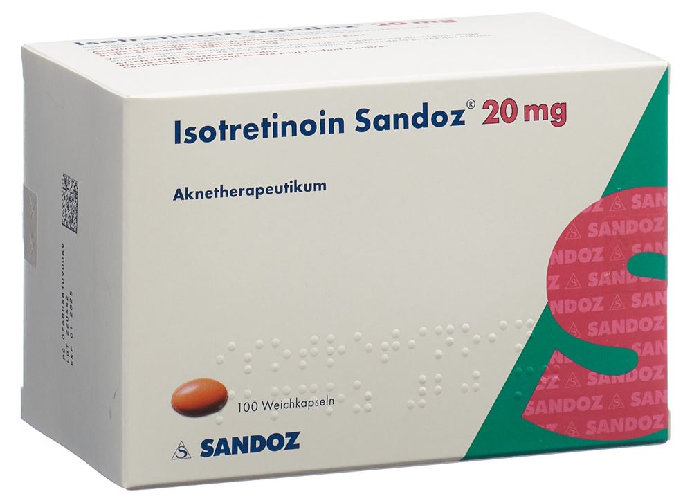 ISOTRETINOIN Sandoz caps moll 20 mg 100 pce