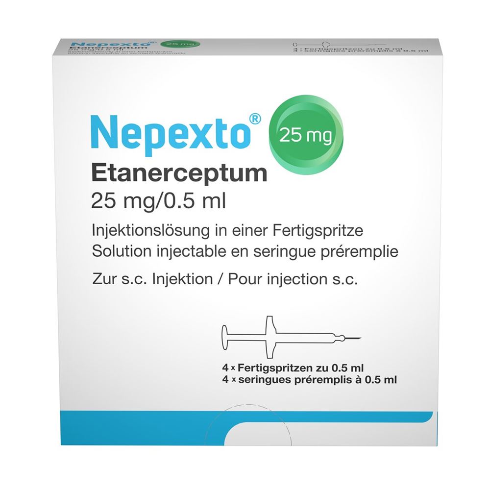 NEPEXTO 25 mg/0.5ml sol inj ser prérempli 4 pce