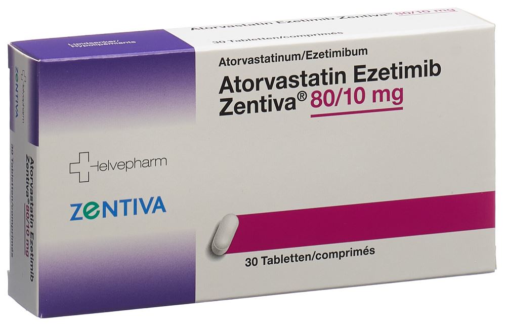 ATORVASTATIN Ezetimib Zentiva cpr 80/10mg 30 pce