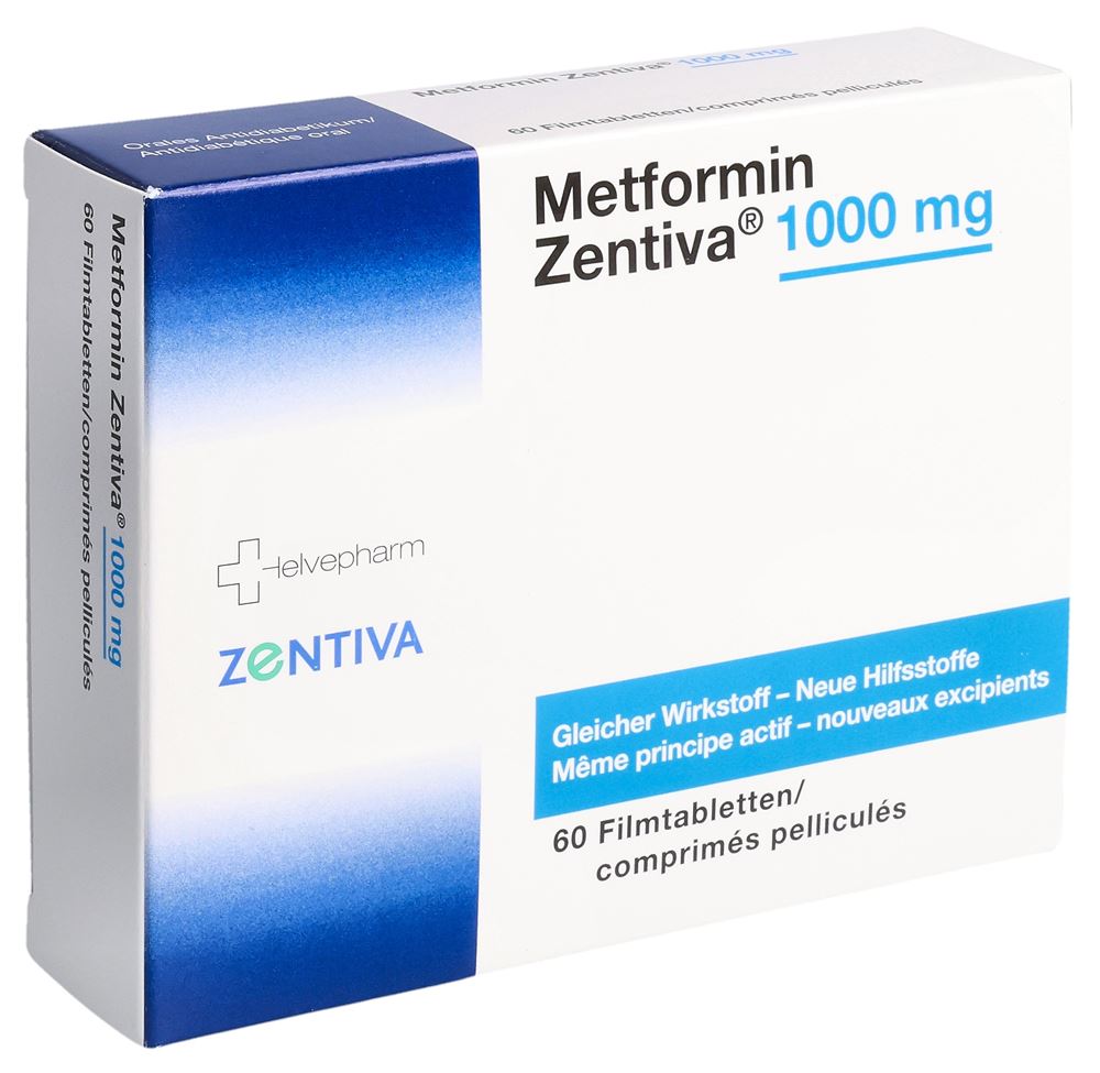METFORMIN Zentiva cpr pell 1000 mg (nouv) 60 pce