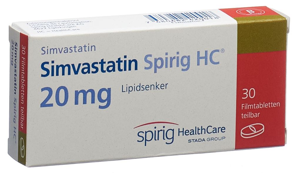 SIMVASTATINE Spirig HC cpr pell 20 mg 30 pce
