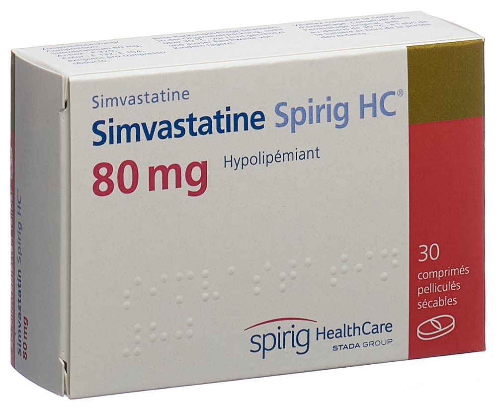 SIMVASTATINE Spirig HC cpr pell 80 mg 30 pce