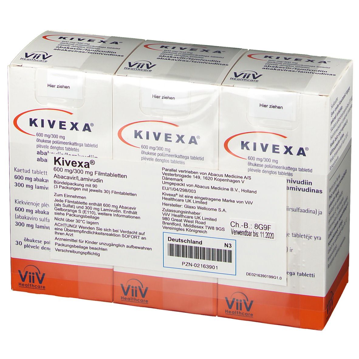Kivexa 600 mg / 300 mg, Filmtabletten