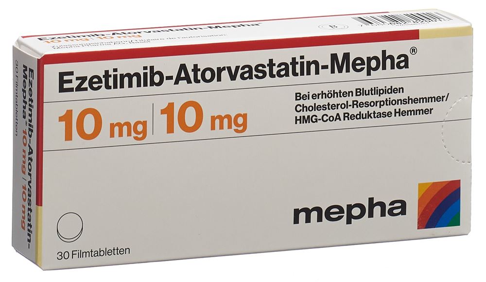 EZETIMIB Atorvast Mepha cpr pell 10mg/10mg 30 pce