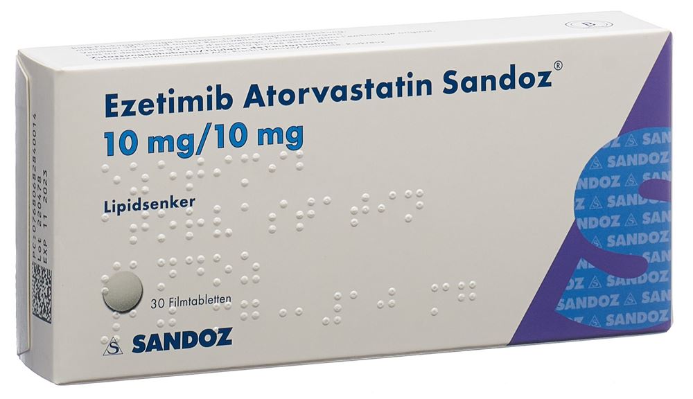 EZETIMIBE Atorvast Sandoz cpr pell 10/10mg 30 pce