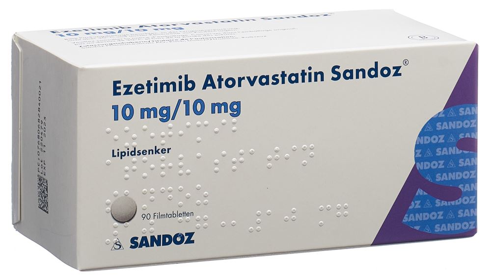 EZETIMIBE Atorvast Sandoz cpr pell 10/10mg 90 pce