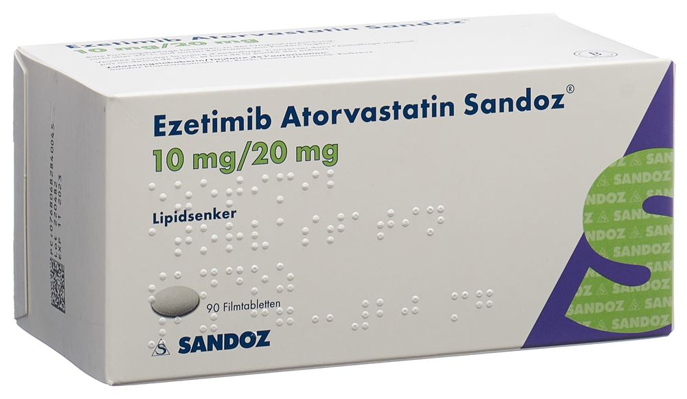 EZETIMIBE Atorvast Sandoz cpr pell 10/20mg 90 pce