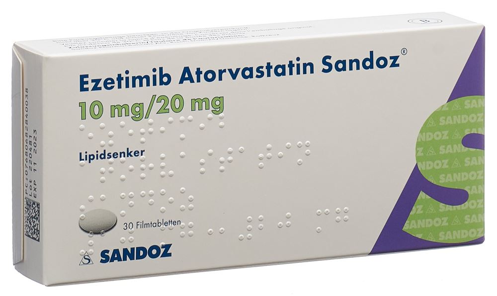 Ezetimib Atorvastatin Sandoz 10 mg / 20 mg, Filmtabletten