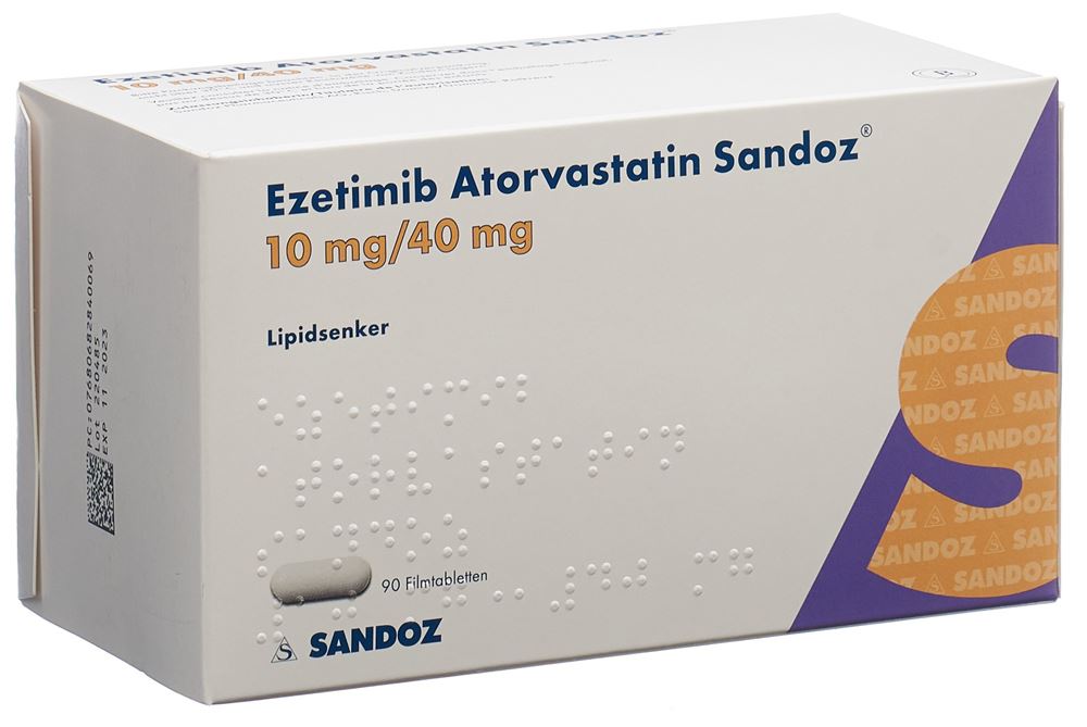 EZETIMIBE Atorvast Sandoz cpr pell 10/40mg 90 pce