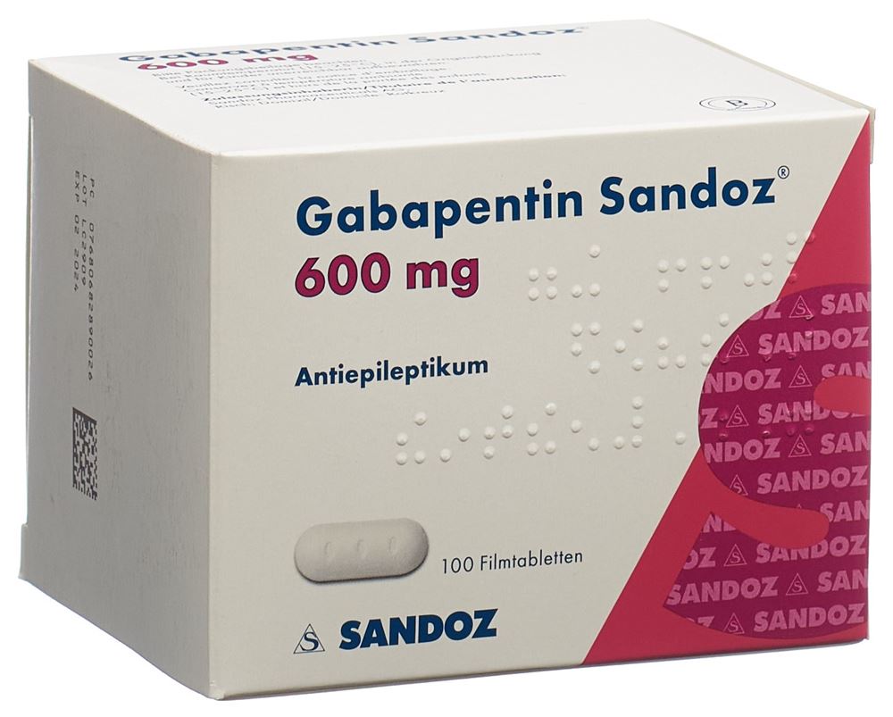 GABAPENTINE Sandoz cpr pell 600 mg 100 pce