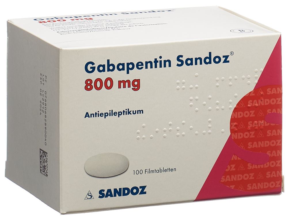 GABAPENTINE Sandoz cpr pell 800 mg 100 pce