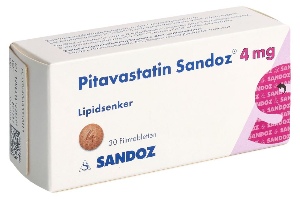 PITAVASTATINE Sandoz cpr pell 4 mg 30 pce