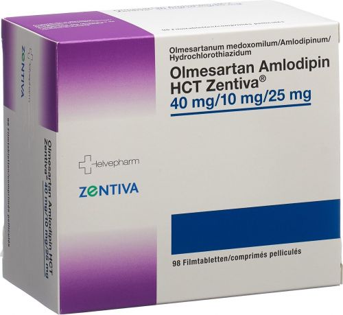 Olmesartan Amlodipin HCT Zentiva 40 mg/10 mg/25 mg, Filmtabletten