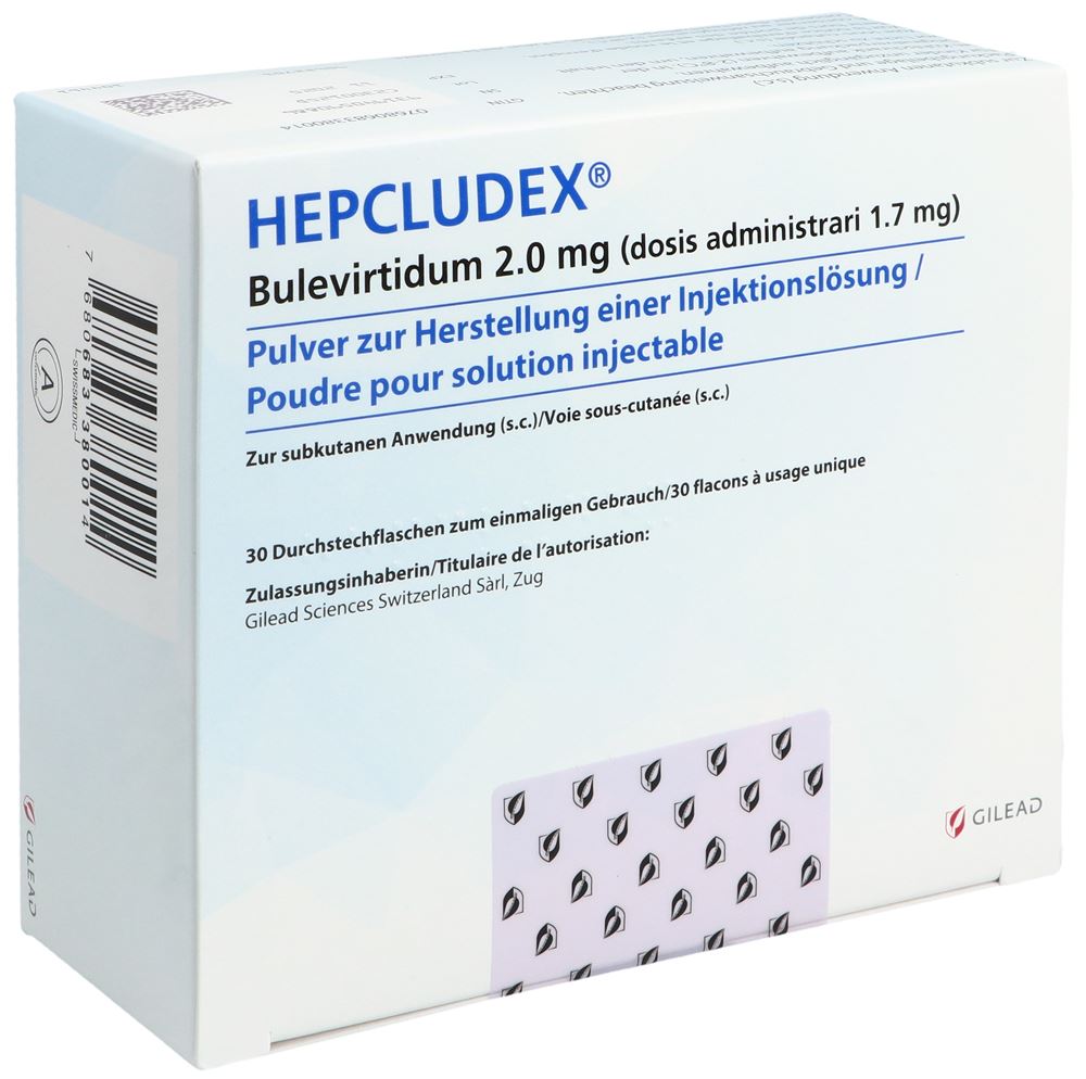 HEPCLUDEX subst sèche 2 mg flac 30 pce