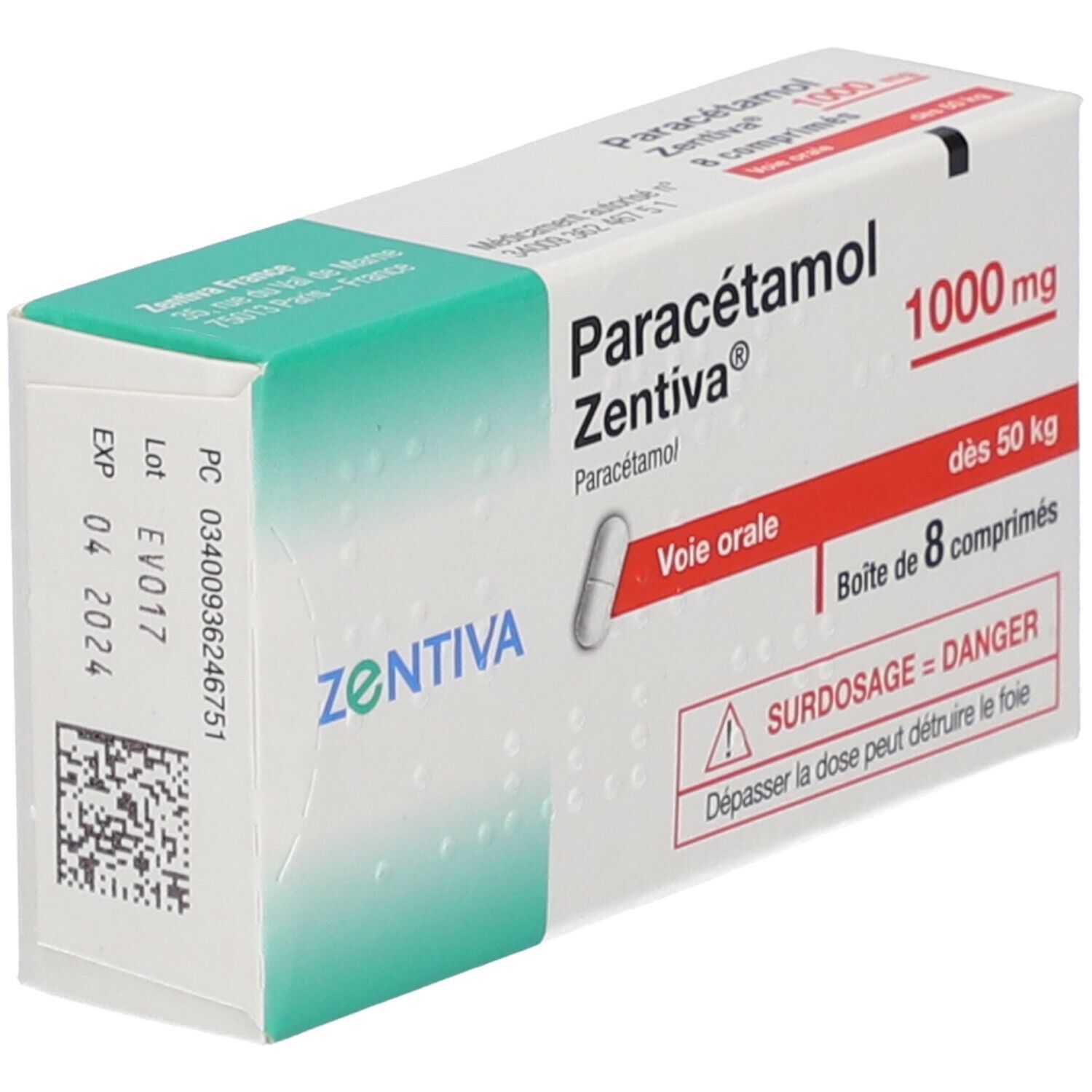 Paracetamol Zentiva 1000 mg, Tabletten