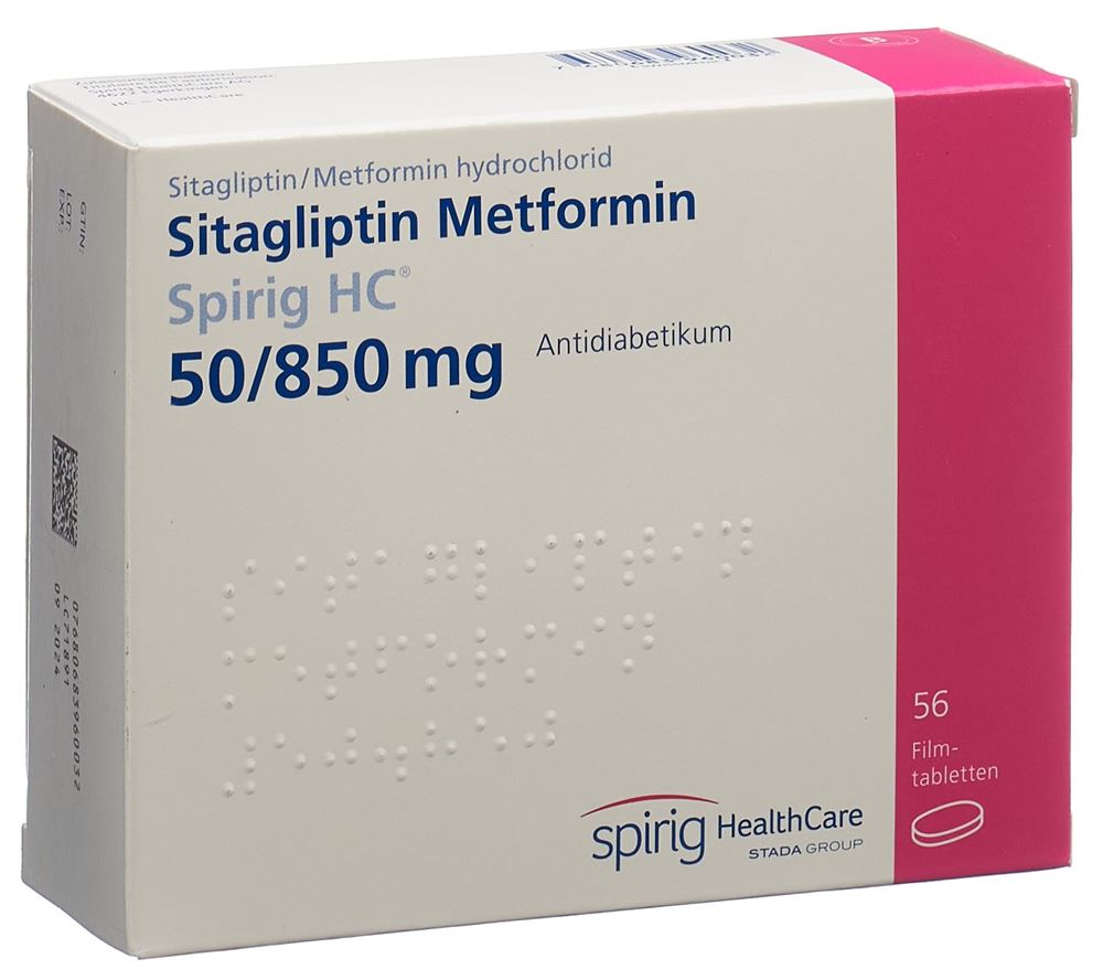 Sitagliptin Metformin Spirig HC 50/850 mg, Filmtabletten