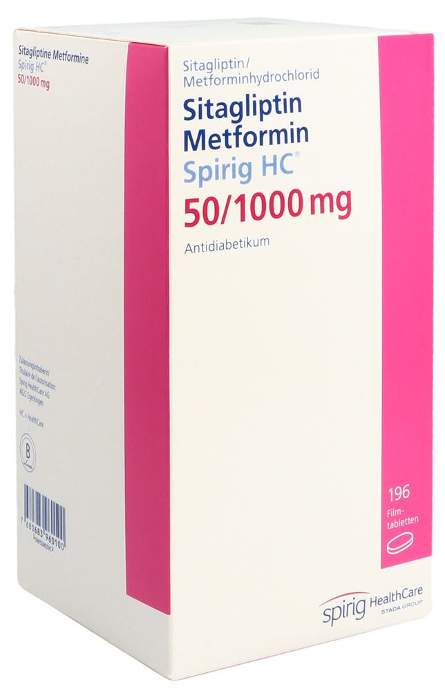 SITAGLIPTIN Metfor Spirig HC 50/1000mg bte 196 pce